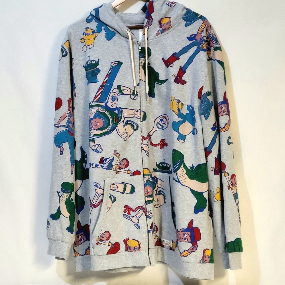 Disney Toy Story Gray Zip Up Hoodie XXL